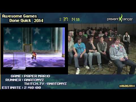 Paper Mario :: SPEED RUN (2:35:16) by anatomyz #AGDQ 2014 [N64]