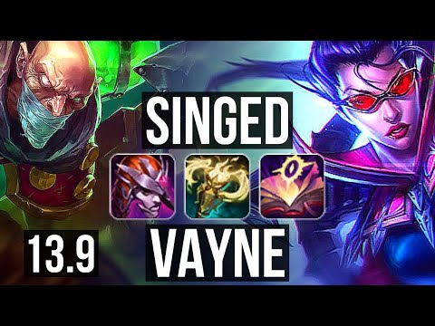 SINGED vs VAYNE (TOP) | 18/1/7, Legendary, 700+ games | KR Master | 13.9