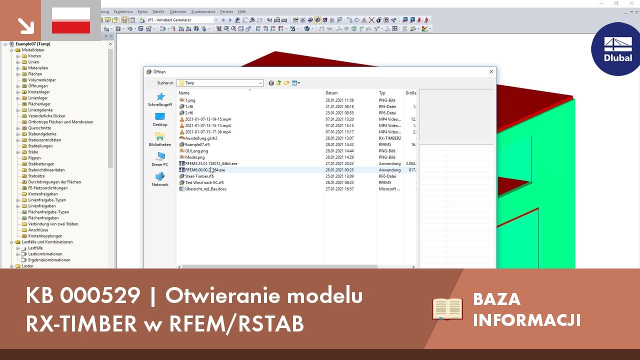 KB 000529 | Otwieranie modelu RX-TIMBER w RFEM/RSTAB