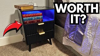 AOGLLATI LED Nightstand Review | Fluted Charging Station Bedside Table (Honest Review)
