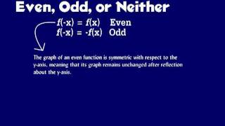Determine if a function is even, odd, or neither.