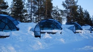 A Kakslauttanen Glass Igloo in Finnish, Lapland