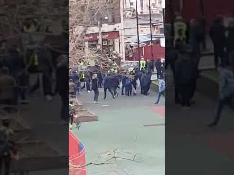 Everton v Millwall (Millwall getting it)