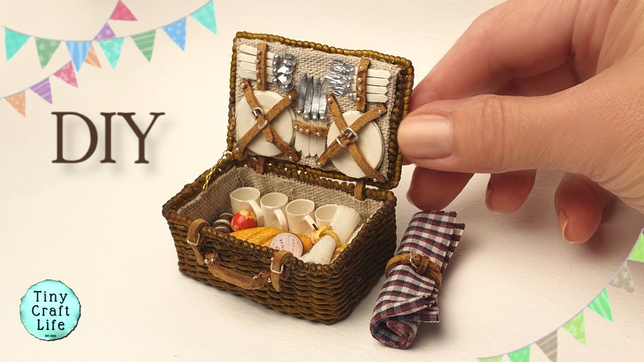 Picnic Perfect, But Make It Mini! Hamper Tutorial #MiniatureHamper #MiniaturePicnic #PicnicVibes