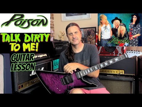 How To Play Talk Dirty To Me By Poison - Full Guitar Lesson Including Guitar Solo