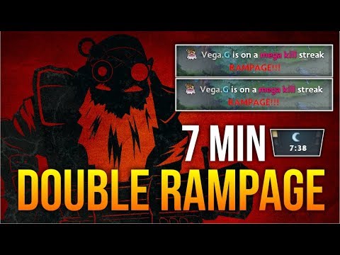 FASTEST DOUBLE RAMPAGE - 7 Minutes Sniper Rampage Vega vs Mid or Feed | Dota 2