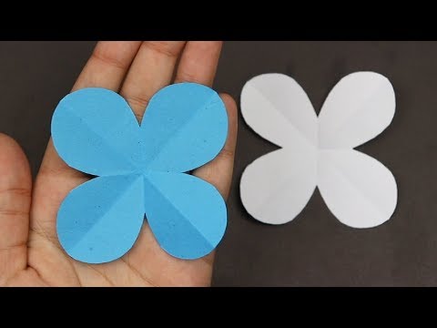 How to Make Easy 🌸 4 Petal Paper Flowers 🌸 - DIY | A Very Simple Paper Flower for Beginners Making