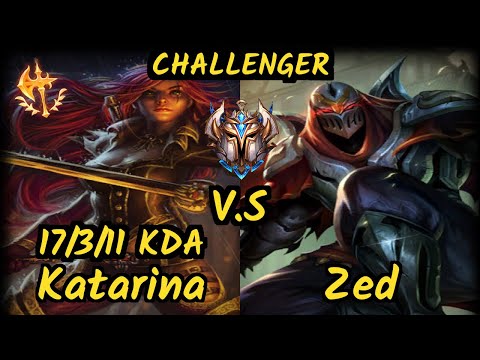 Tinowns (KATARINA) vs ZED - 17/3/11 KDA MID CHALLENGER GAMEPLAY - BR