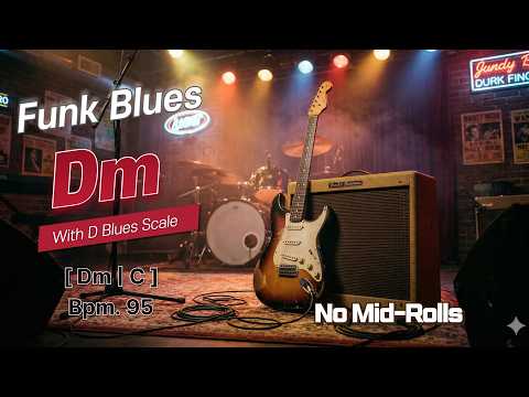 Funk Blues Guitar Backing Track in D Minor (95 BPM)