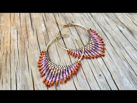 HOOPS • How to Make Beginner Seed Bead Fringe Hoop Earrings