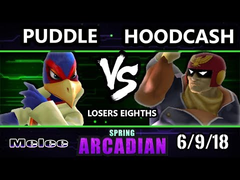 Spring Arcadian SSBM - Puddle (Falco) Vs. Hoodcash (Captain Falcon) - Smash Melee Top Losers Eighths