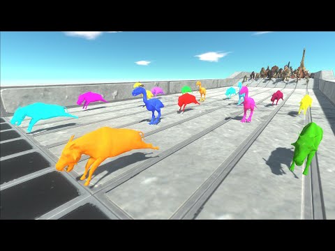 Race to eat Neon Daeodons & Terror Birds - Animal Revolt Battle Simulator