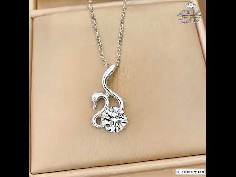 Moissanite Swan Necklace product video