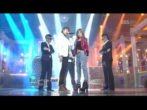 [SBS] 인기가요 현아&ZICO  Just Follow (110821)