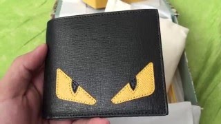 Fendi Yellow Eyes Monster Bifold Wallet Unboxing