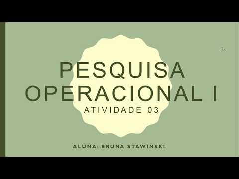 Pesquisa Operacional I - Atividade