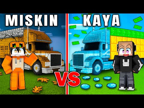 KITA BUAT MOBIL TRUK MISKIN VS KAYA DI MINECRAFT!!