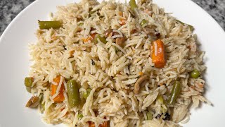 White vegetable pulao recipe | Quick & easy pulav in cooker | Vegetable rice