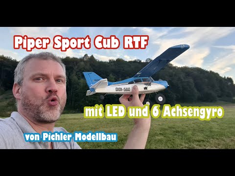 Das RC-Flugzeug Piper Sport Cub mit einer Spannweite von 51 cm - mit LED und Gyroskop mit 6 Achsen.