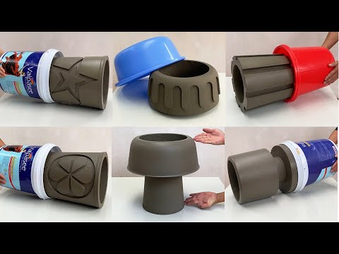 6 Craft Flower Pots From Cement Are Beautiful And Easy To Make - Garden Decoration Project