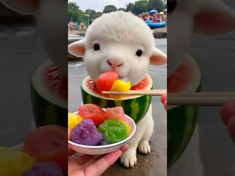 Vidéo des bébés moutons mangeant de l'ai ~ partie 3