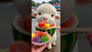 Vidéo des bébés moutons mangeant de l'ai ~ partie 3