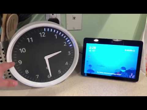 Part of a video titled Amazon Echo Wall Clock Unboxing, Setup, and Usage **MUTE YOUR ...