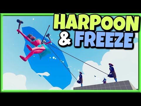 FREEZE & HARPOON! Ice Mage and Harpooner Duo vs Every Faction 3v1 - TABS Unit Creator Update