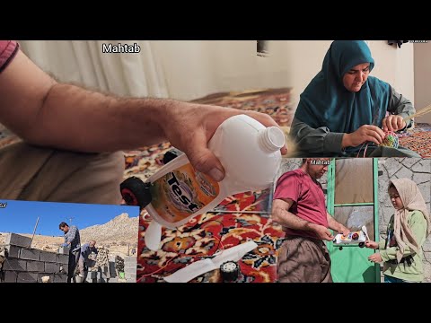 Making a craft for school with the help of my father. And my mother's gift to Muhtab.