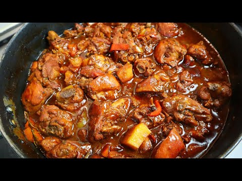 How To Make Real Authentic Jamaican Brown Stewed Chicken | Stewed Chicken Recipe | Caribbean Food