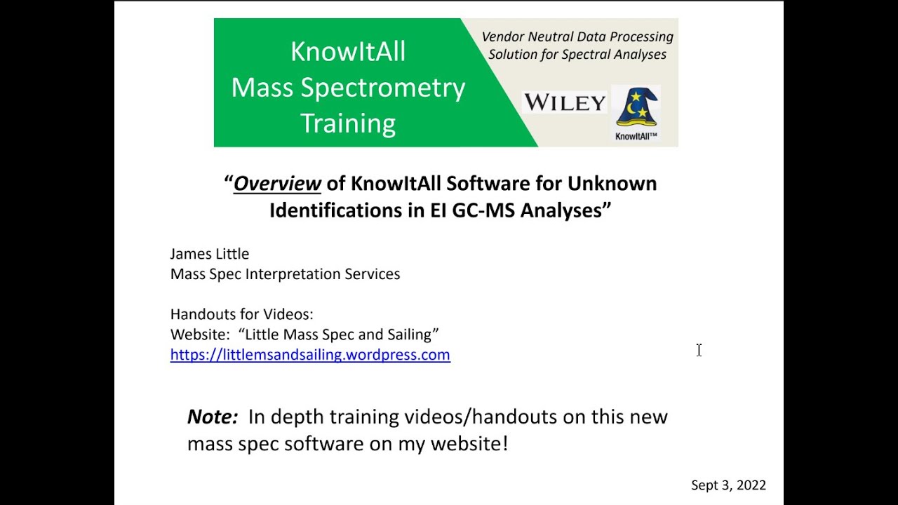 Wiley KnowItAll New MS Software:  Basic Introduction