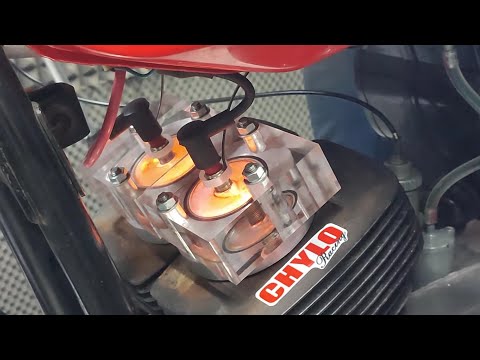 TRANSPARENT 2 CYLINDER HEADS JAWA 2 STROKE ENGINE TUNING