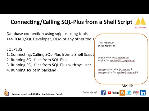 Oracle DBA Basics 03 SQL Developer SQLplus Conn SQLPlus in Shell Script Running SQL in nohup