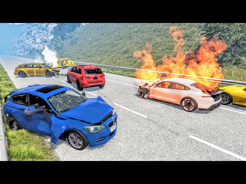 Highway Fog Pileups Crashes 15/9/2021 - BeamNG Drive