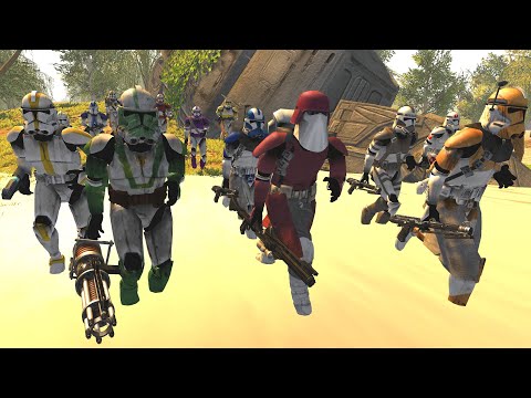 ALL CLONE LEGIONS Defend Endless Waves! - Men of War: Star Wars Mod Battle Simulator
