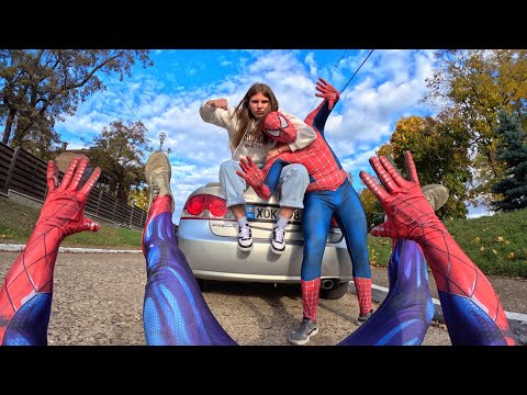 TWO SPIDER-MAN TWINS ESCAPE BEAUTIFUL AND CRAZY GIRL 2.0 (Romantic Parkour POV Spider-Man)