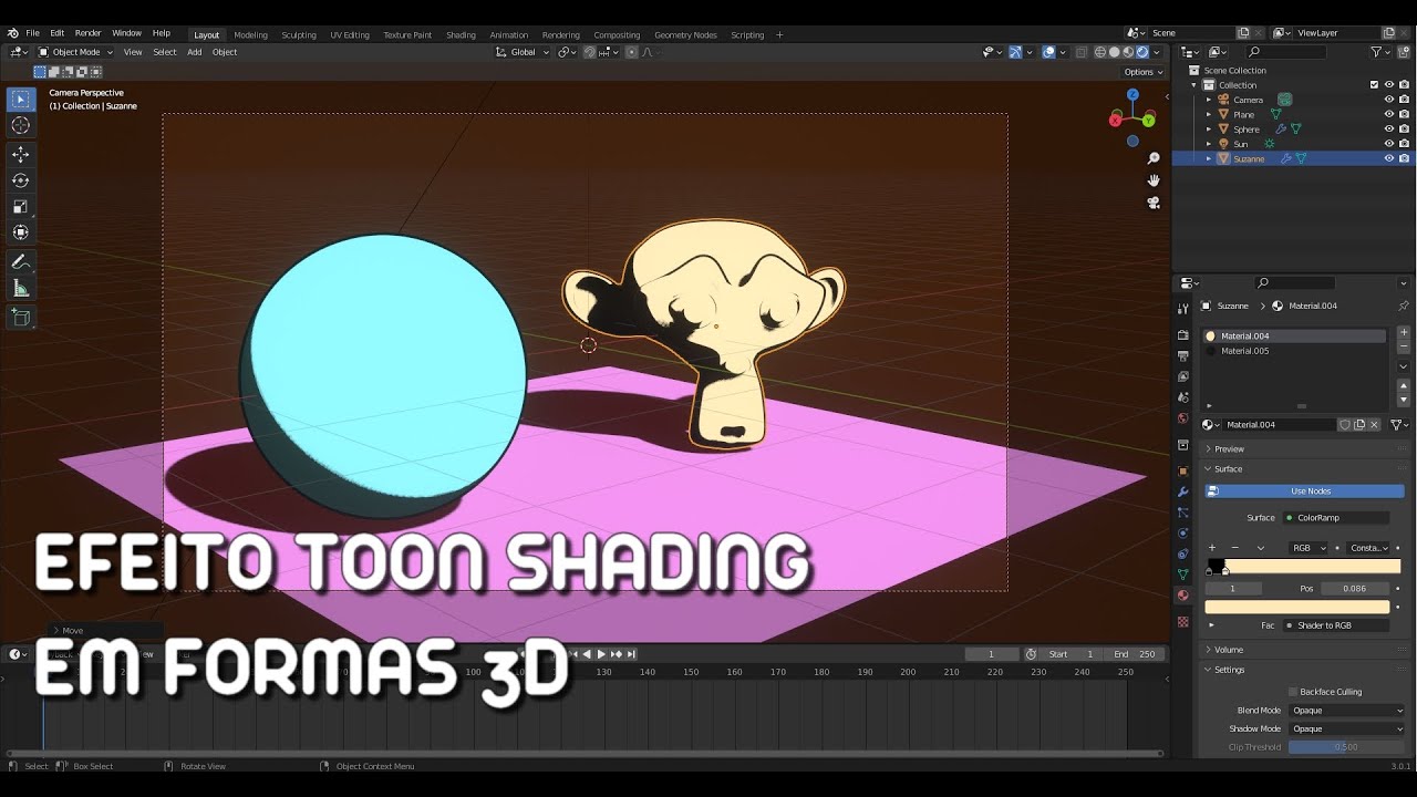 BLENDER 3D - EFEITO TOON SHADING EM FORMAS 3D