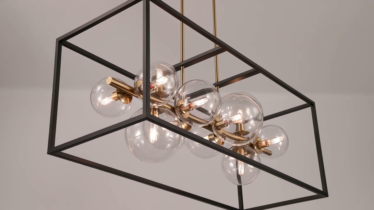 Video1 of Possini Euro Fitzgerald 38" Modern Black and Gold 12-Light Chandelier