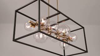 Watch A Video About the Fitzgerald Matte Black Gold 12 Light Chandelier