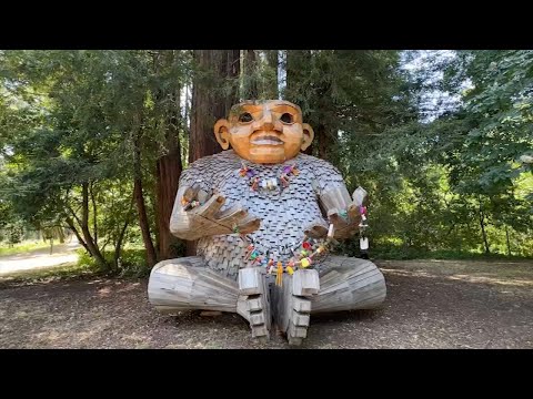 Giant troll sculptures give environmental message in garden exhibit: 'Save the Humans'
