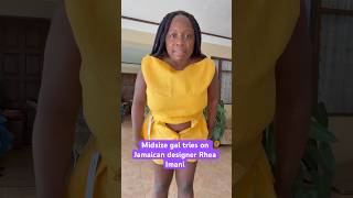 Midsize fuller bust gal tries on Jamaican designer Rhea Imani #tryon #dopaminedressing #visitjamaica
