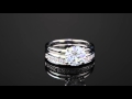 2 20 TCW Round Cubic Zirconia Wedding Ring Set In Platinum Over Sterling Silver