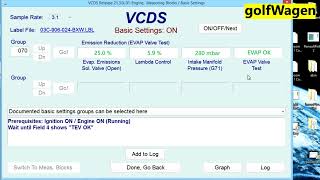 VCDS Evap valve test /Basic settings group 070/