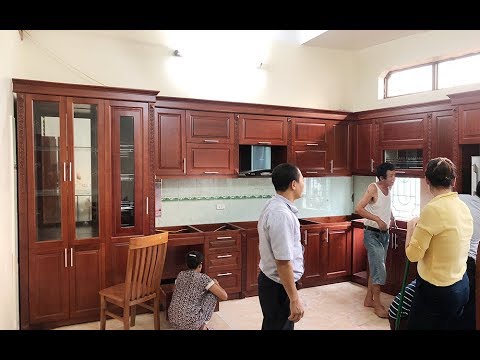 Tủ bếp gỗ xoan đào Hoàng Anh đẹp chuẩn từng centimet nhà anh Định - Tp.Việt Trì | Nội thất Hpro