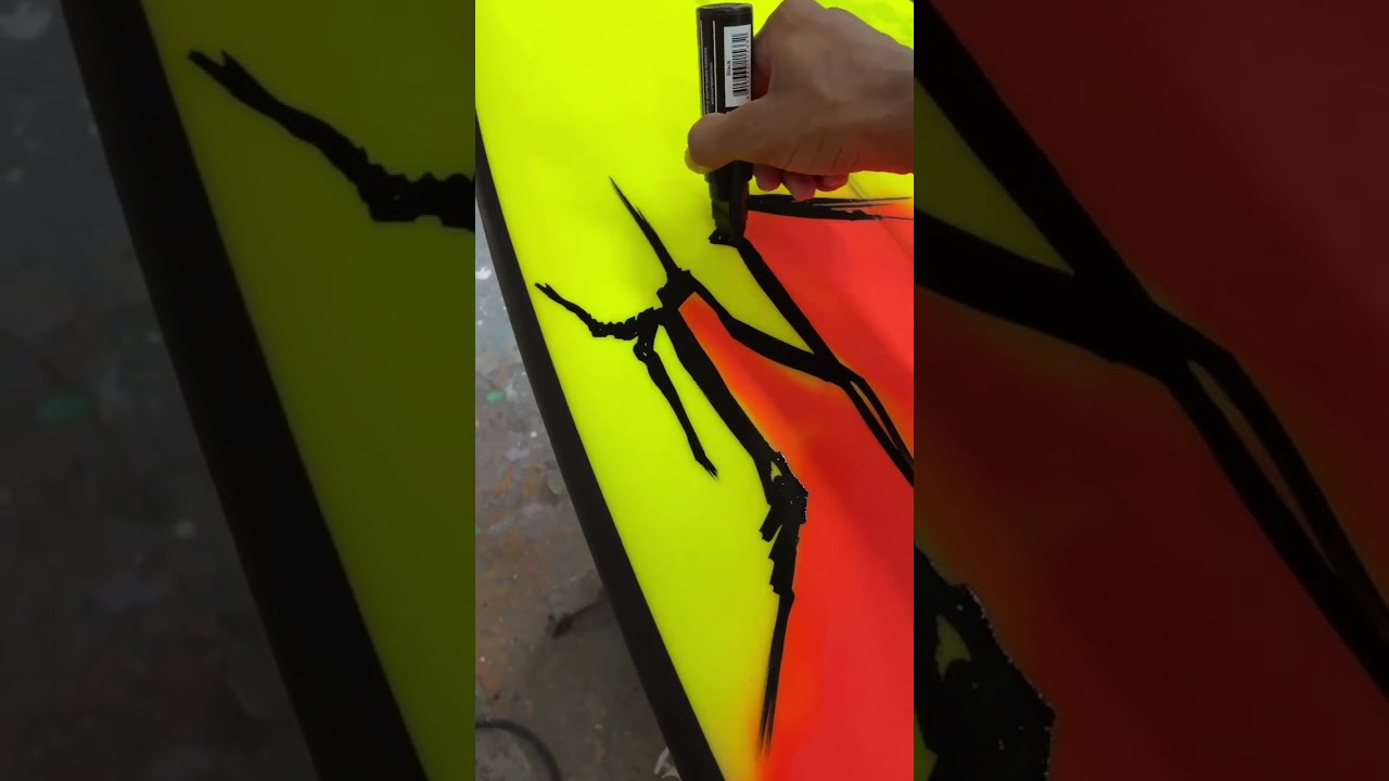 Amazing hand painted surfboard DIY design 🔥🔥🔥