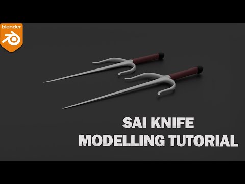 Sai knife modeling in blender 3.4x Timelapse