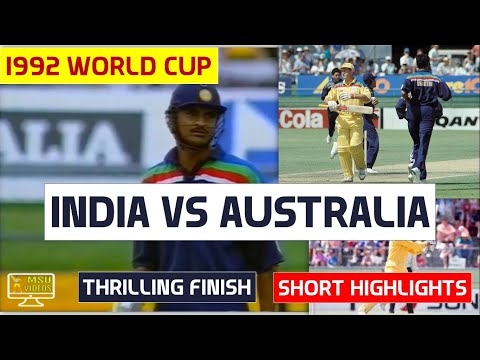 INDIA vs AUSTRALIA 1992 WORLD CUP MATCH HIGHLIGHTS | NAIL BITING FINISH | INDIA v AUSTRALIA