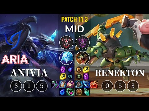 CGA Aria Anivia vs Renekton Mid - KR Patch 11.3