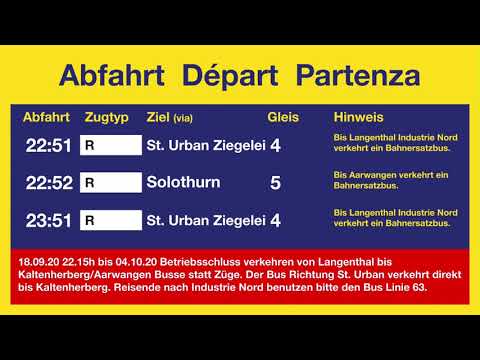 Asm Infopoint Ansage - Bauarbeiten Langenthal – St. Urban/Aarwangen