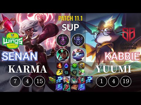 JAG Senan Karma vs SB Kabbie Yuumi Sup - KR Patch 11.1